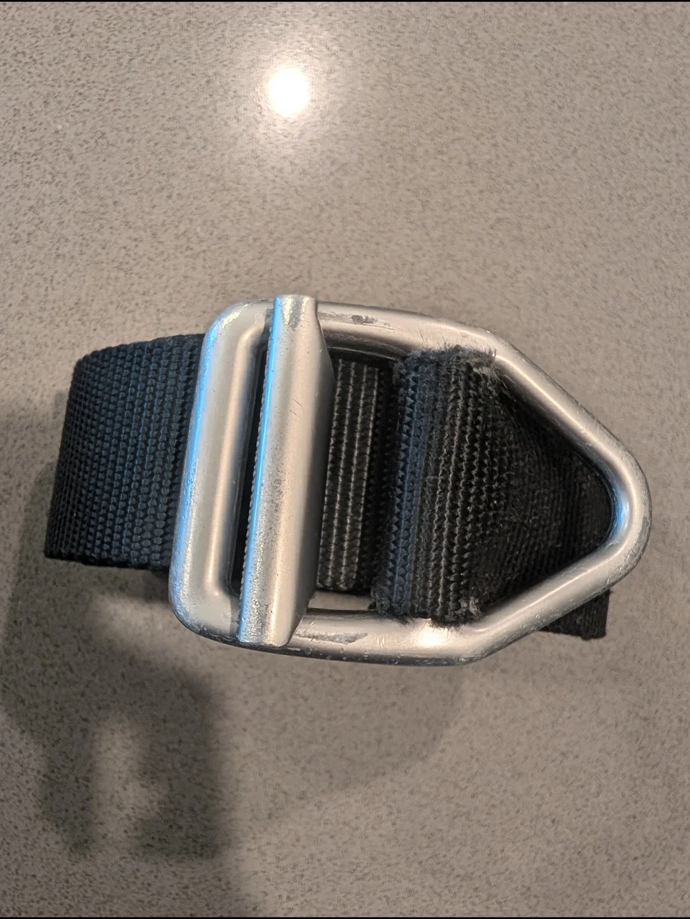 Bison Designs Men's Black Webbing Belt with Silver Metal Buckle